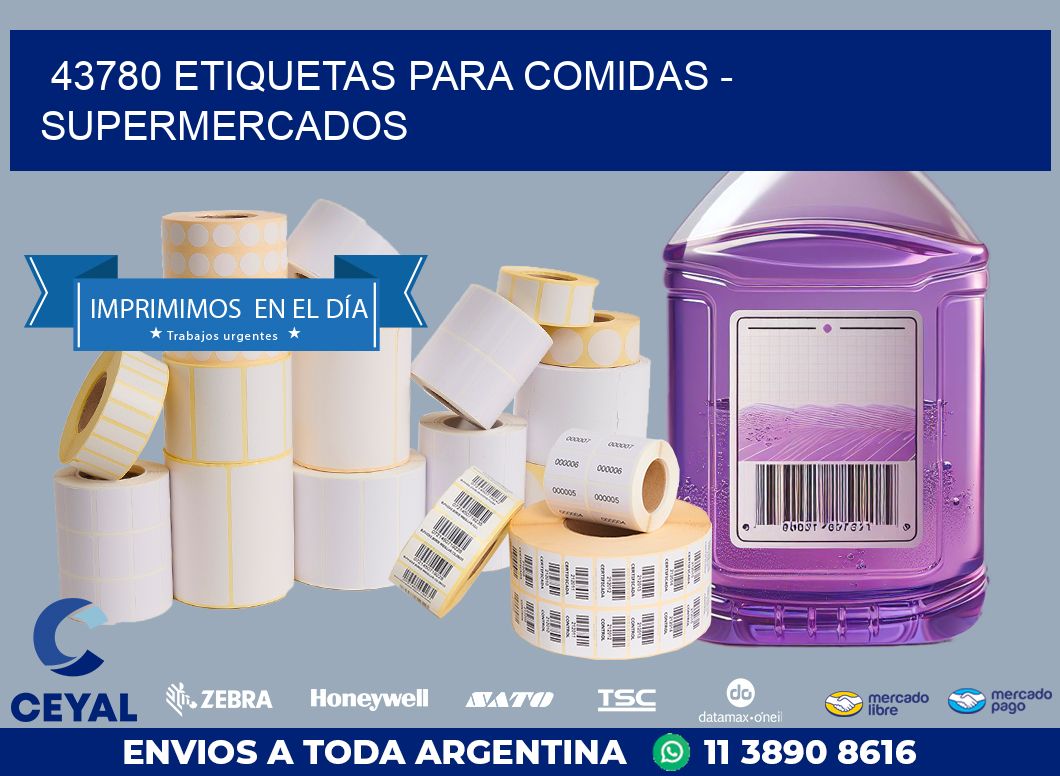43780 ETIQUETAS PARA COMIDAS - SUPERMERCADOS