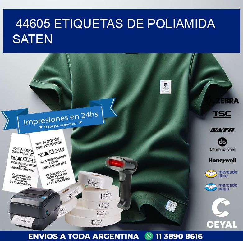 44605 ETIQUETAS DE POLIAMIDA SATEN
