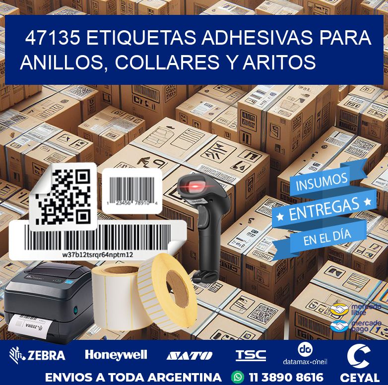 47135 ETIQUETAS ADHESIVAS PARA ANILLOS, COLLARES Y ARITOS