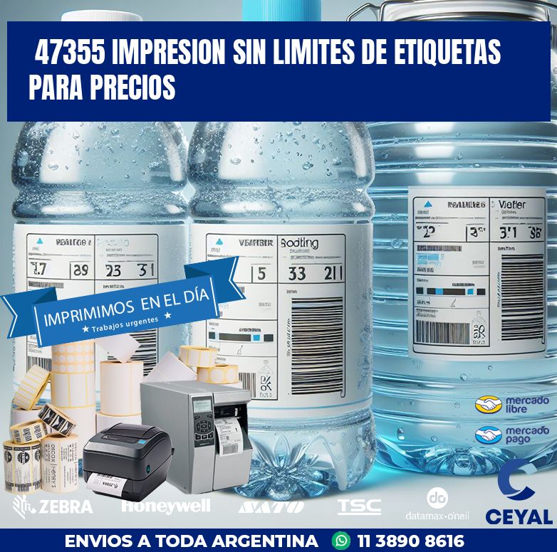 47355 IMPRESION SIN LIMITES DE ETIQUETAS PARA PRECIOS