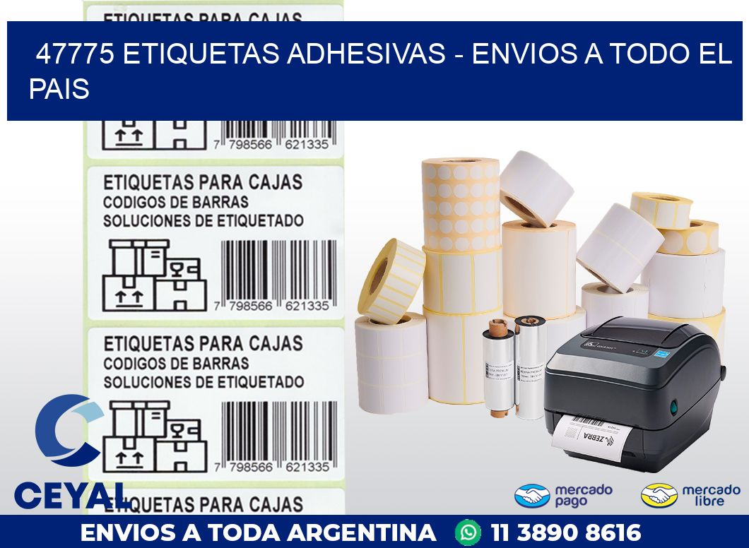 47775 ETIQUETAS ADHESIVAS - ENVIOS A TODO EL PAIS