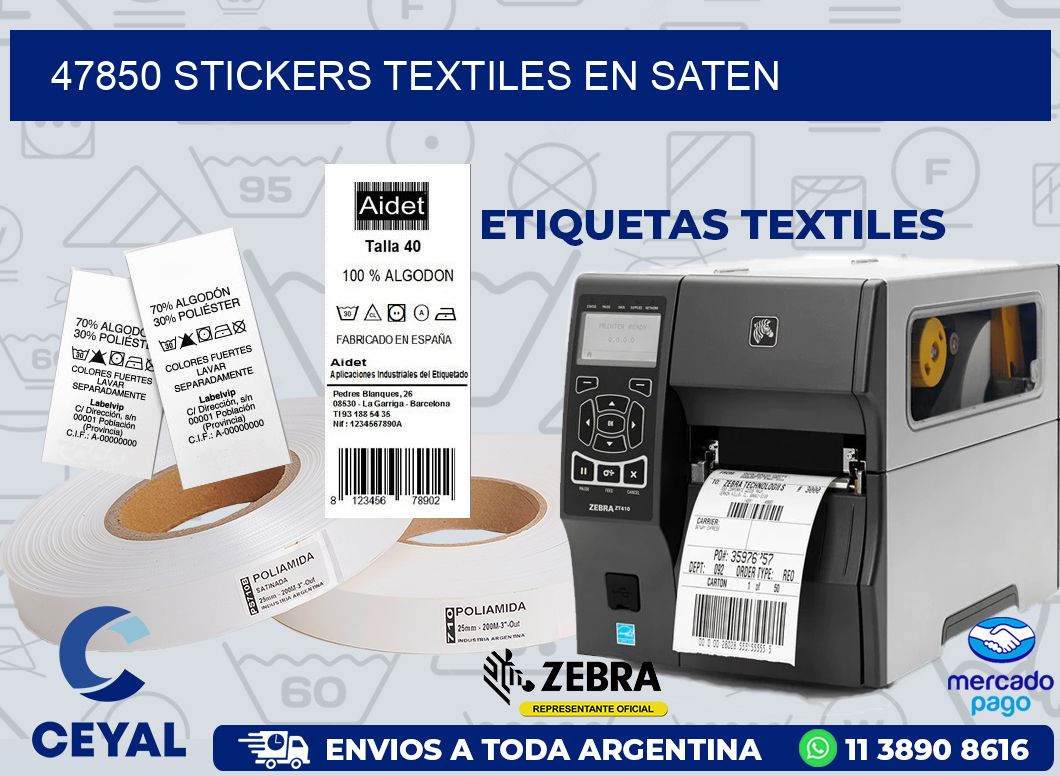 47850 STICKERS TEXTILES EN SATEN