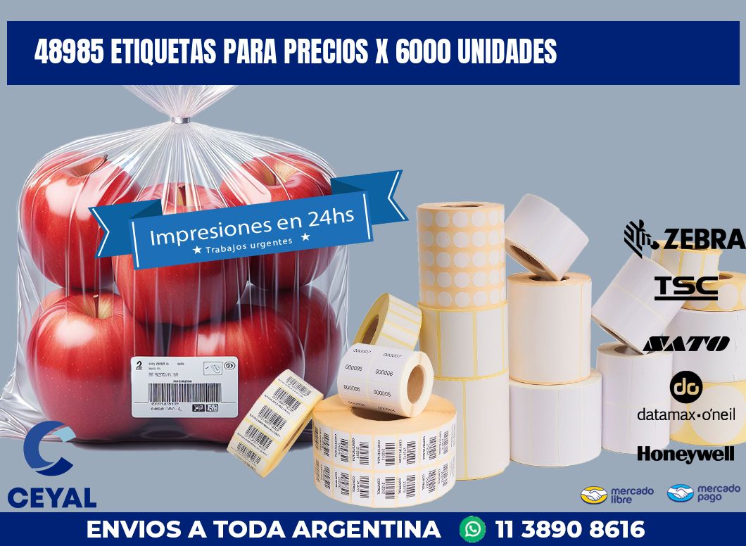 48985 ETIQUETAS PARA PRECIOS X 6000 UNIDADES