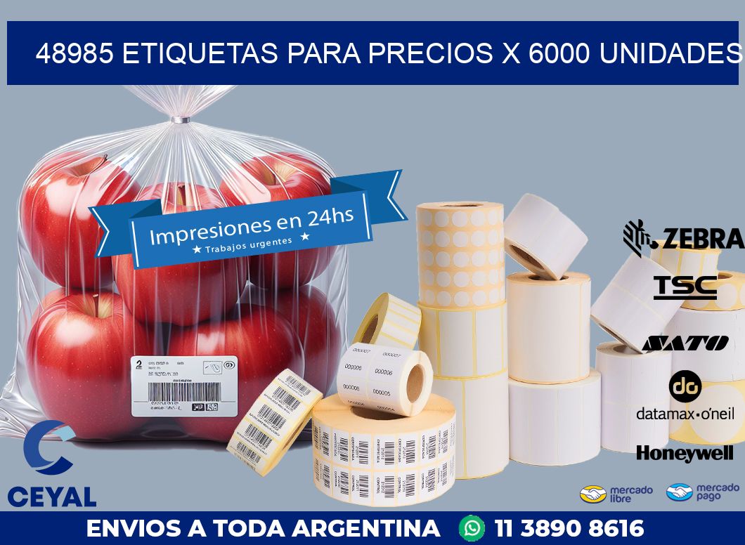 48985 ETIQUETAS PARA PRECIOS X 6000 UNIDADES