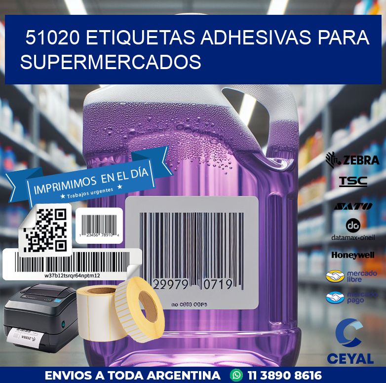 51020 ETIQUETAS ADHESIVAS PARA SUPERMERCADOS