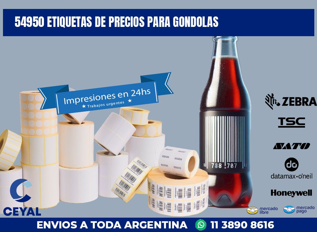 54950 ETIQUETAS DE PRECIOS PARA GONDOLAS