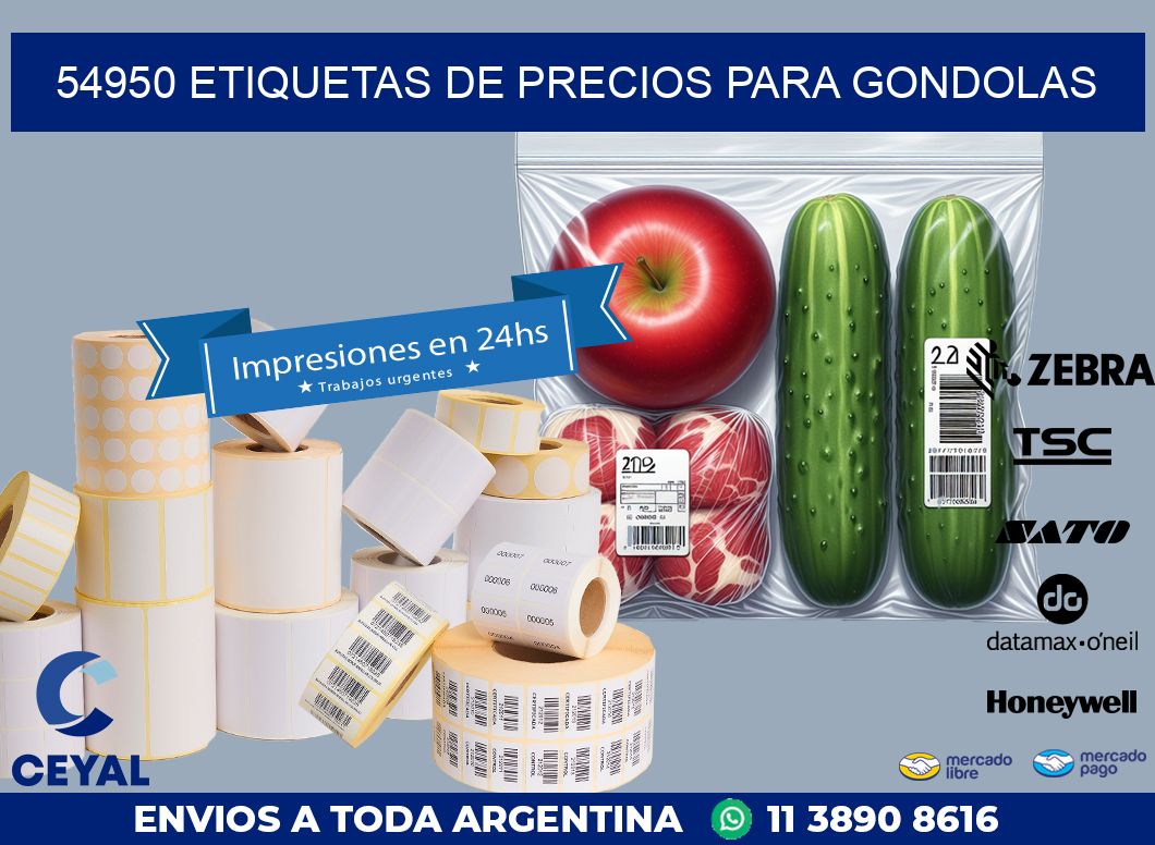 54950 ETIQUETAS DE PRECIOS PARA GONDOLAS