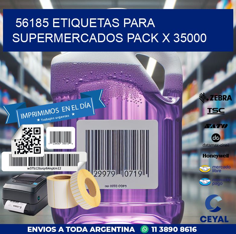 56185 ETIQUETAS PARA SUPERMERCADOS PACK X 35000