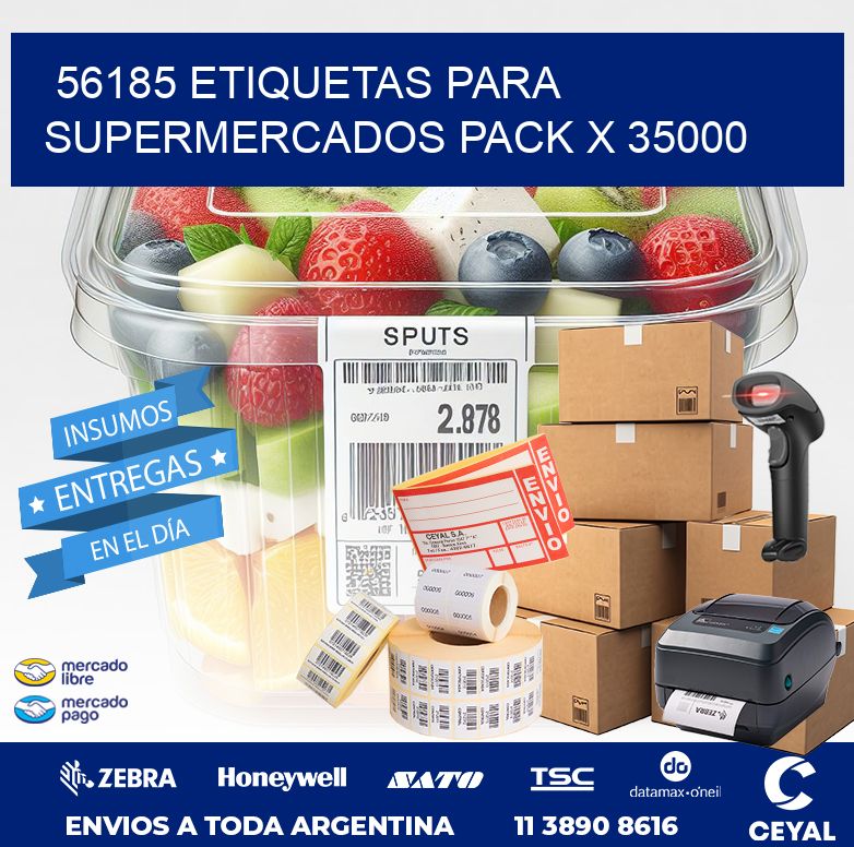 56185 ETIQUETAS PARA SUPERMERCADOS PACK X 35000