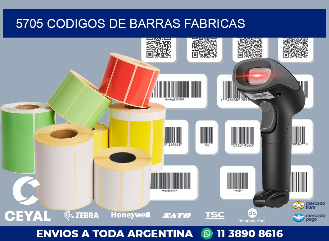 5705 CODIGOS DE BARRAS FABRICAS