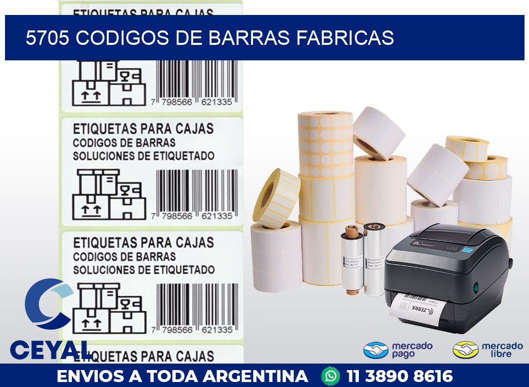 5705 CODIGOS DE BARRAS FABRICAS