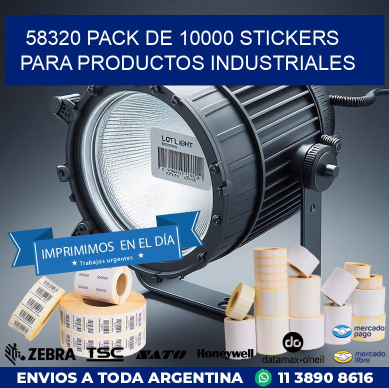 58320 PACK DE 10000 STICKERS PARA PRODUCTOS INDUSTRIALES