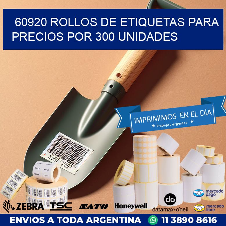60920 ROLLOS DE ETIQUETAS PARA PRECIOS POR 300 UNIDADES