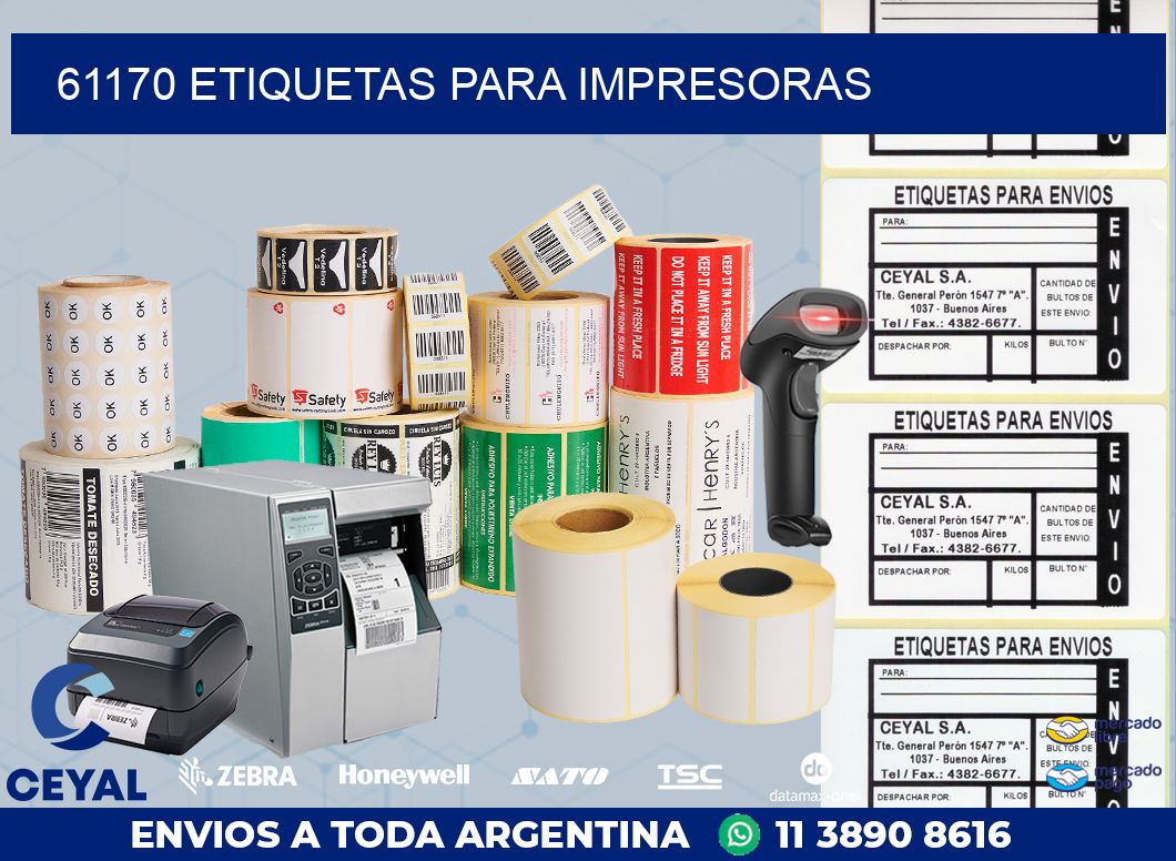 61170 ETIQUETAS PARA IMPRESORAS