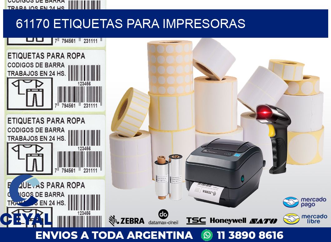61170 ETIQUETAS PARA IMPRESORAS