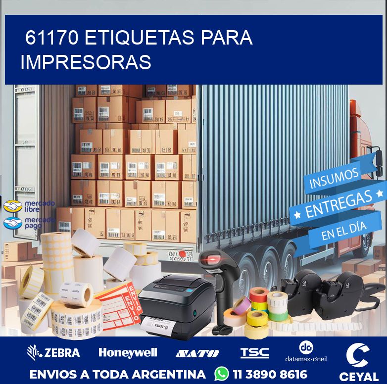 61170 ETIQUETAS PARA IMPRESORAS