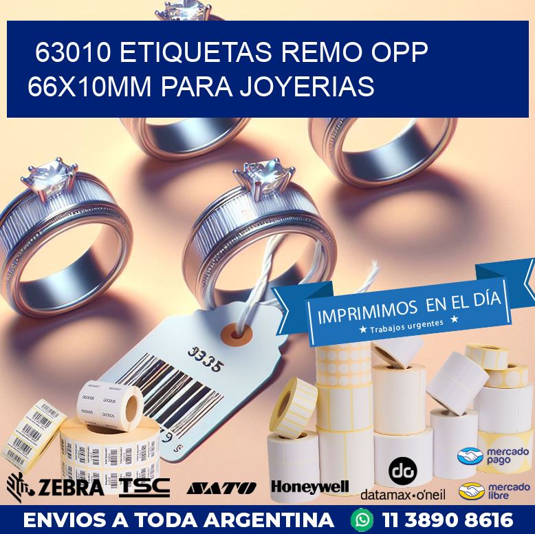 63010 ETIQUETAS REMO OPP 66X10MM PARA JOYERIAS