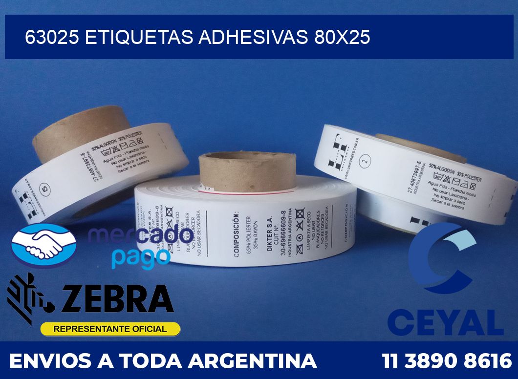 63025 ETIQUETAS ADHESIVAS 80X25