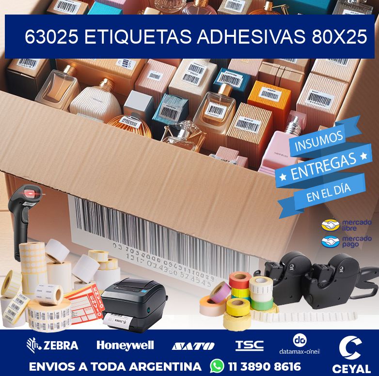 63025 ETIQUETAS ADHESIVAS 80X25