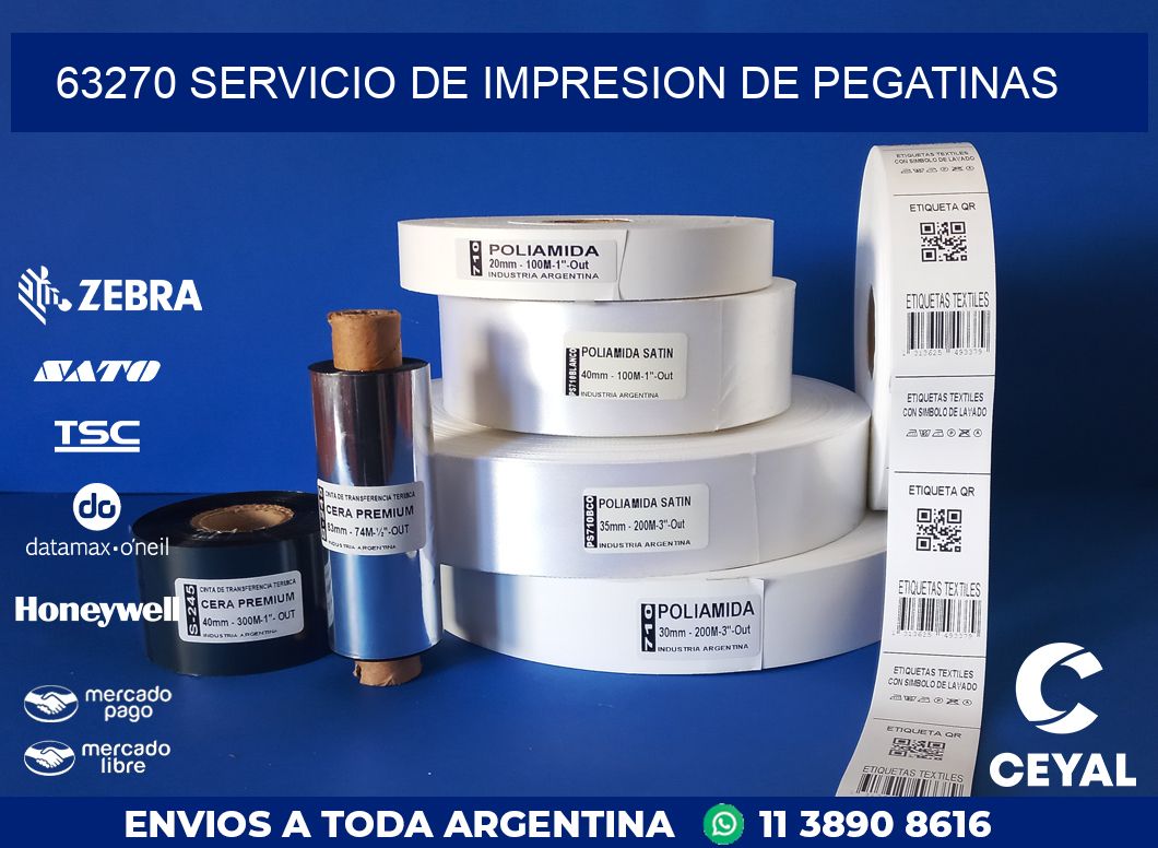 63270 SERVICIO DE IMPRESION DE PEGATINAS