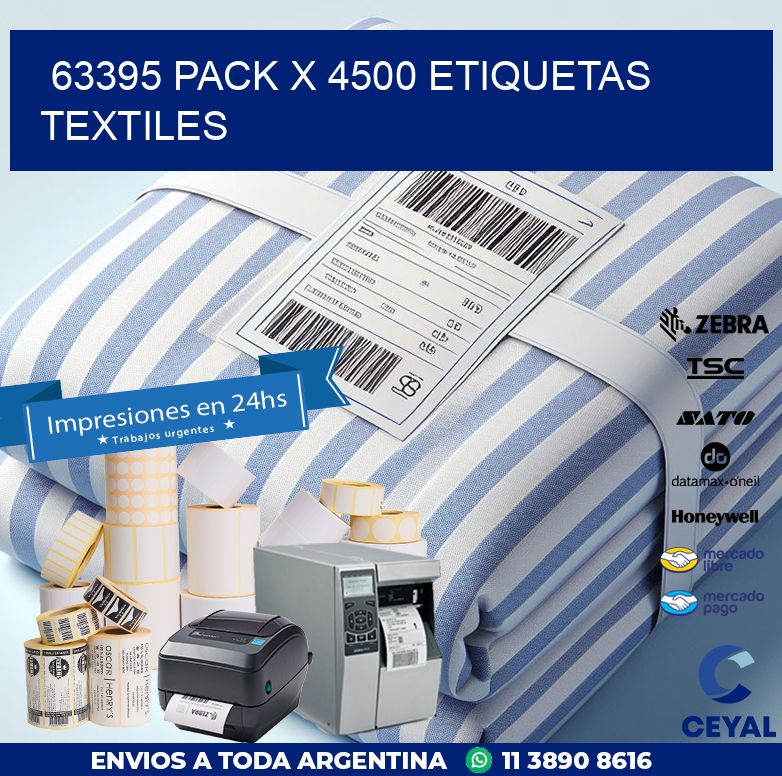 63395 PACK X 4500 ETIQUETAS TEXTILES