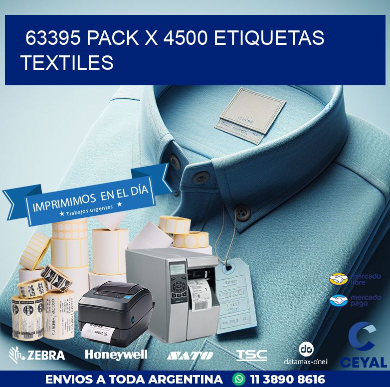 63395 PACK X 4500 ETIQUETAS TEXTILES