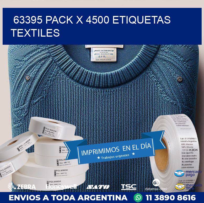 63395 PACK X 4500 ETIQUETAS TEXTILES