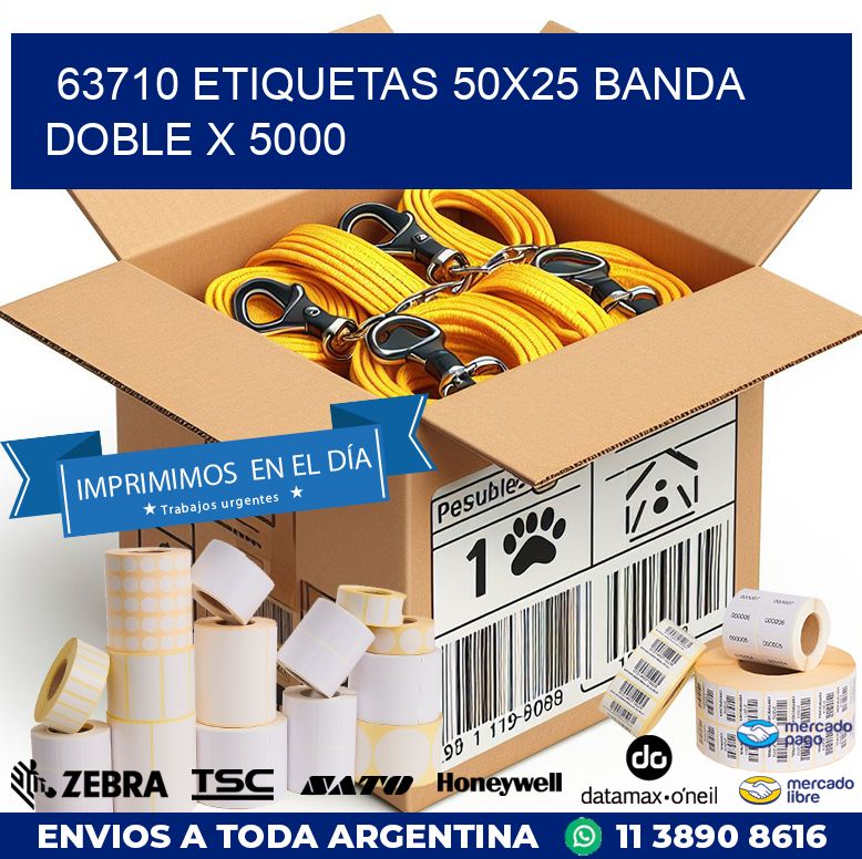 63710 ETIQUETAS 50X25 BANDA DOBLE X 5000