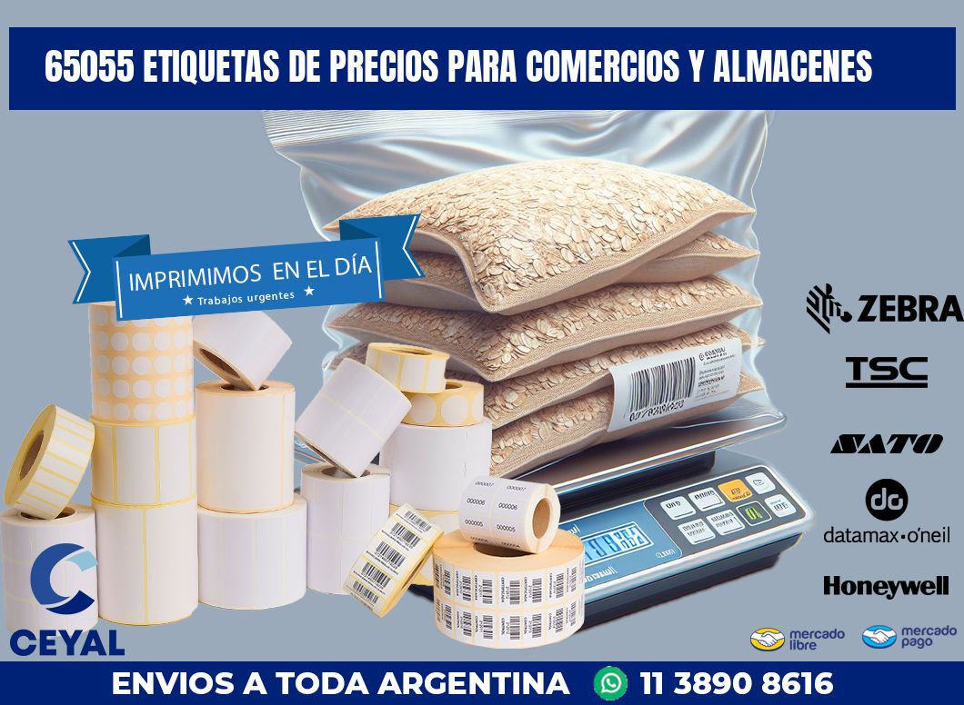 65055 ETIQUETAS DE PRECIOS PARA COMERCIOS Y ALMACENES