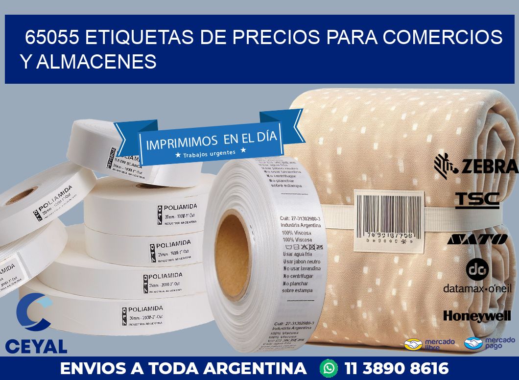 65055 ETIQUETAS DE PRECIOS PARA COMERCIOS Y ALMACENES