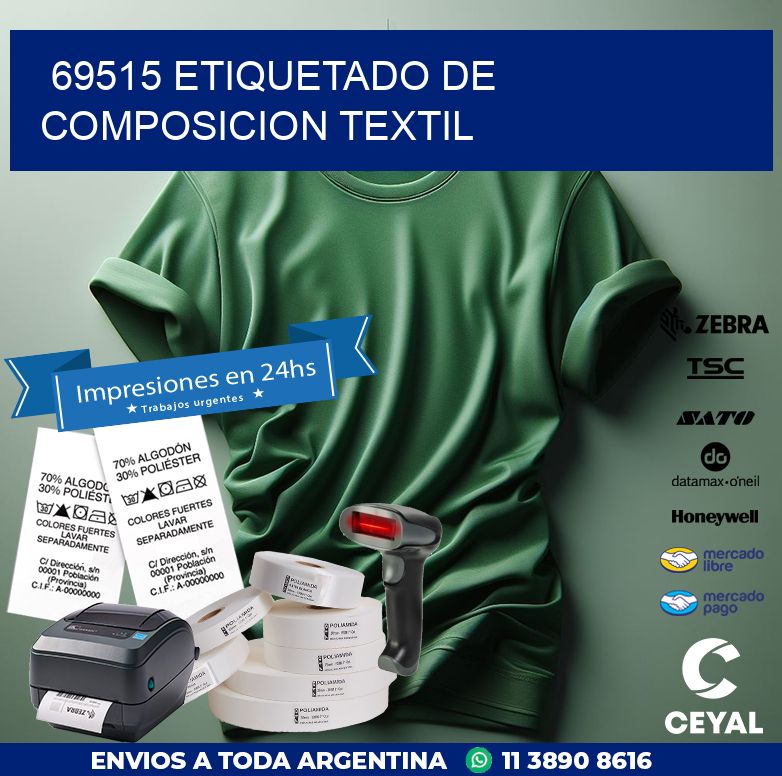 69515 ETIQUETADO DE COMPOSICION TEXTIL