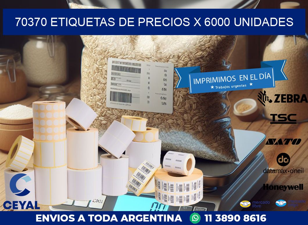 70370 ETIQUETAS DE PRECIOS X 6000 UNIDADES
