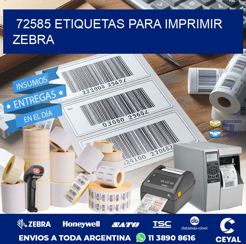 72585 ETIQUETAS PARA IMPRIMIR ZEBRA