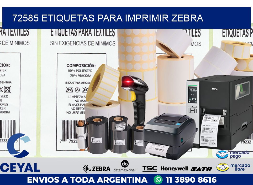 72585 ETIQUETAS PARA IMPRIMIR ZEBRA