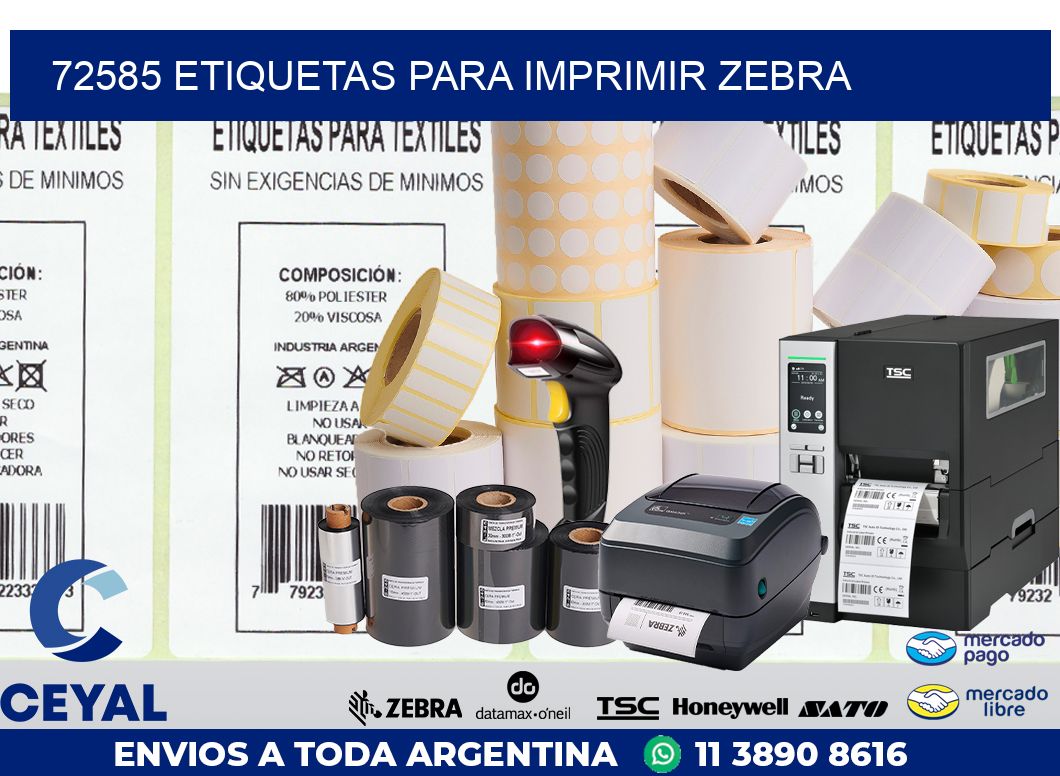 72585 ETIQUETAS PARA IMPRIMIR ZEBRA