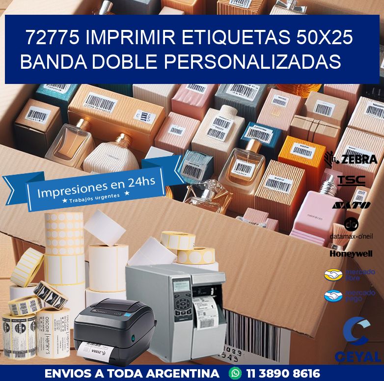72775 IMPRIMIR ETIQUETAS 50X25 BANDA DOBLE PERSONALIZADAS
