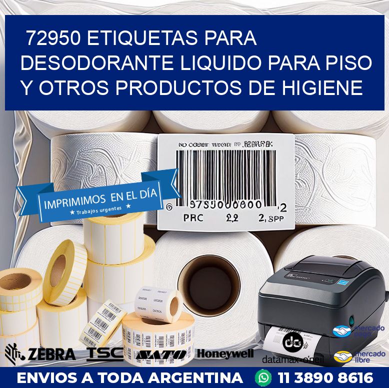 72950 ETIQUETAS PARA DESODORANTE LIQUIDO PARA PISO Y OTROS PRODUCTOS DE HIGIENE