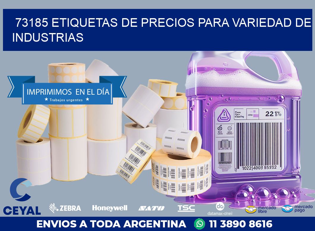 73185 ETIQUETAS DE PRECIOS PARA VARIEDAD DE INDUSTRIAS