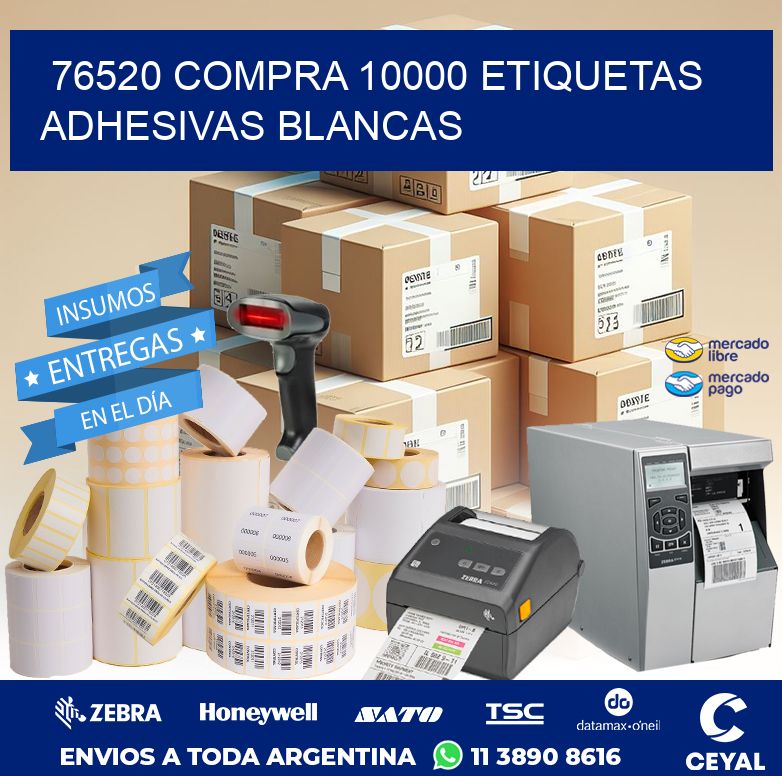 76520 COMPRA 10000 ETIQUETAS ADHESIVAS BLANCAS