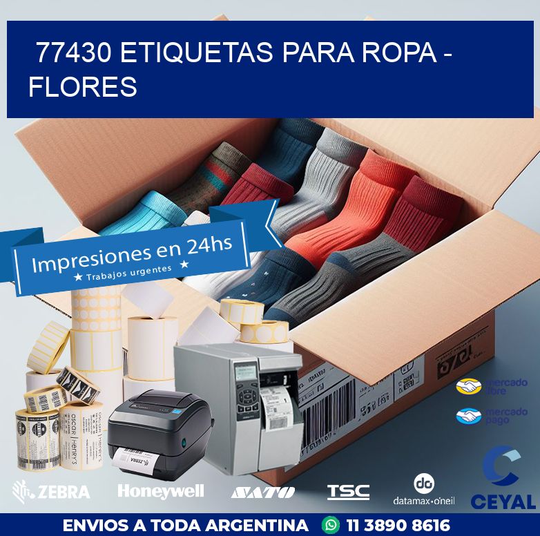 77430 ETIQUETAS PARA ROPA - FLORES
