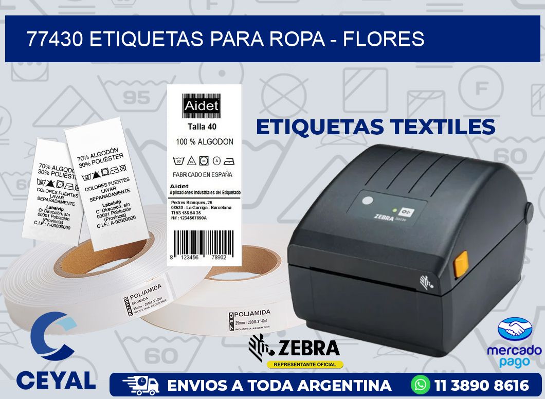 77430 ETIQUETAS PARA ROPA - FLORES