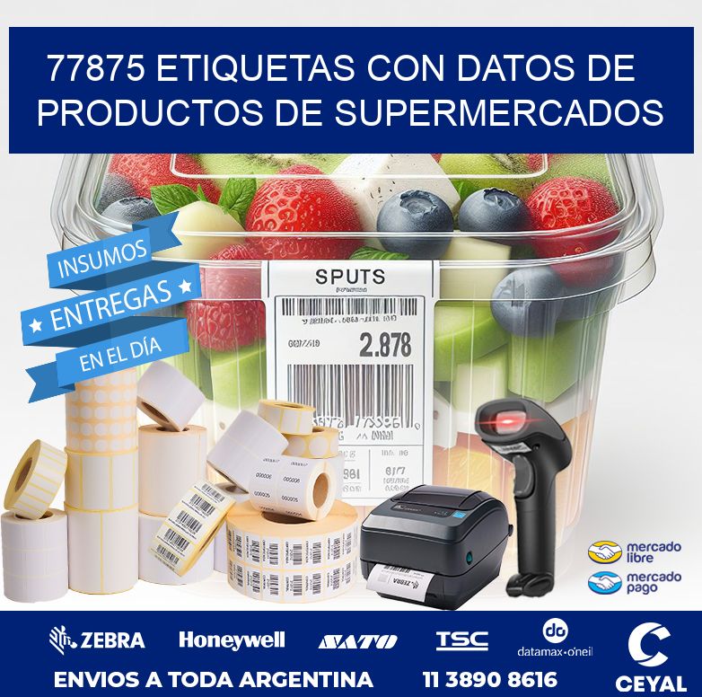 77875 ETIQUETAS CON DATOS DE PRODUCTOS DE SUPERMERCADOS