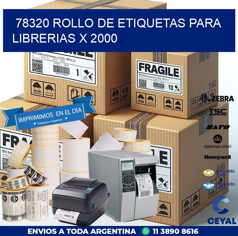 78320 ROLLO DE ETIQUETAS PARA LIBRERIAS X 2000