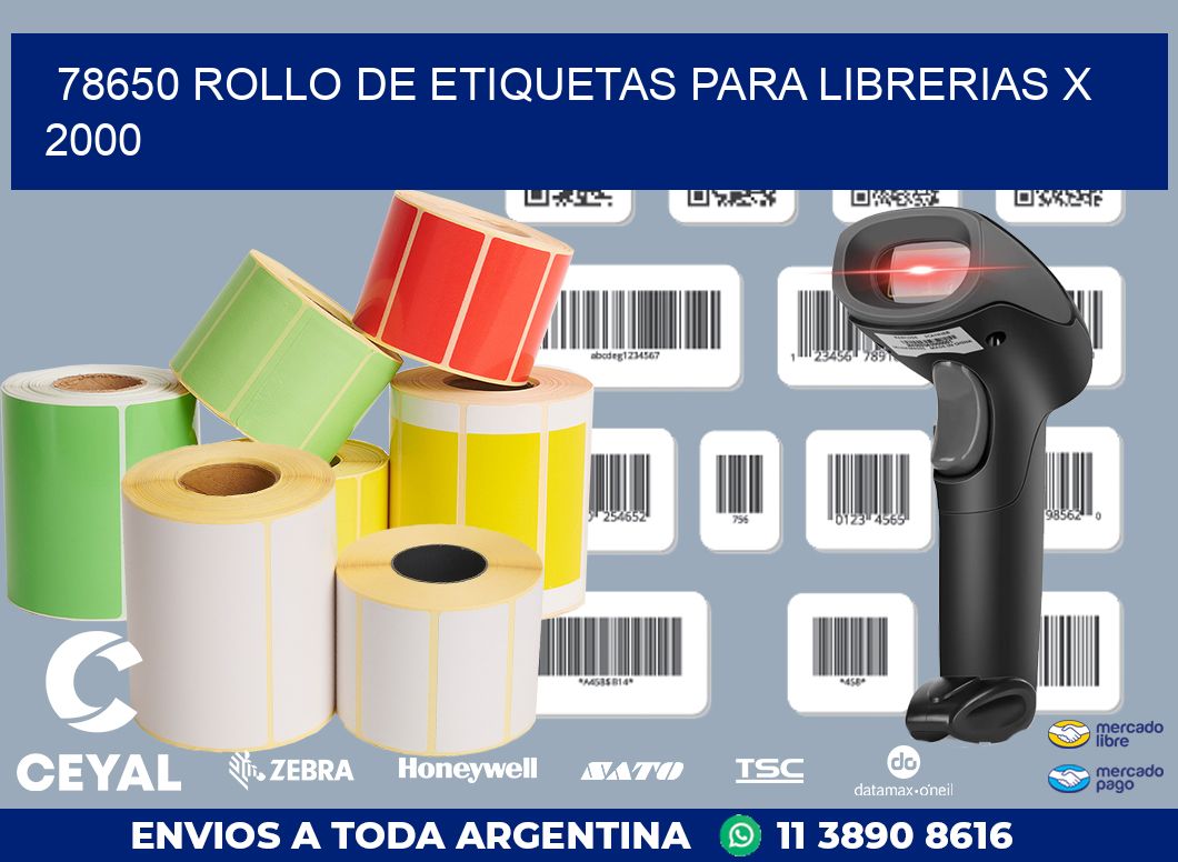 78650 ROLLO DE ETIQUETAS PARA LIBRERIAS X 2000