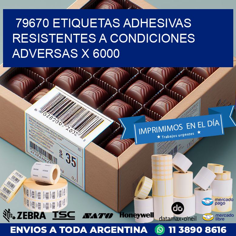 79670 ETIQUETAS ADHESIVAS RESISTENTES A CONDICIONES ADVERSAS X 6000