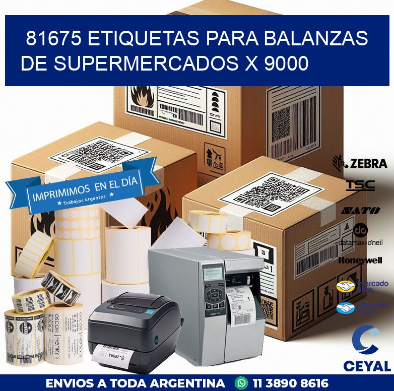 81675 ETIQUETAS PARA BALANZAS DE SUPERMERCADOS X 9000
