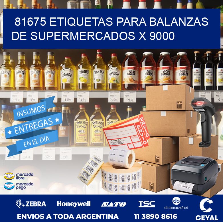 81675 ETIQUETAS PARA BALANZAS DE SUPERMERCADOS X 9000
