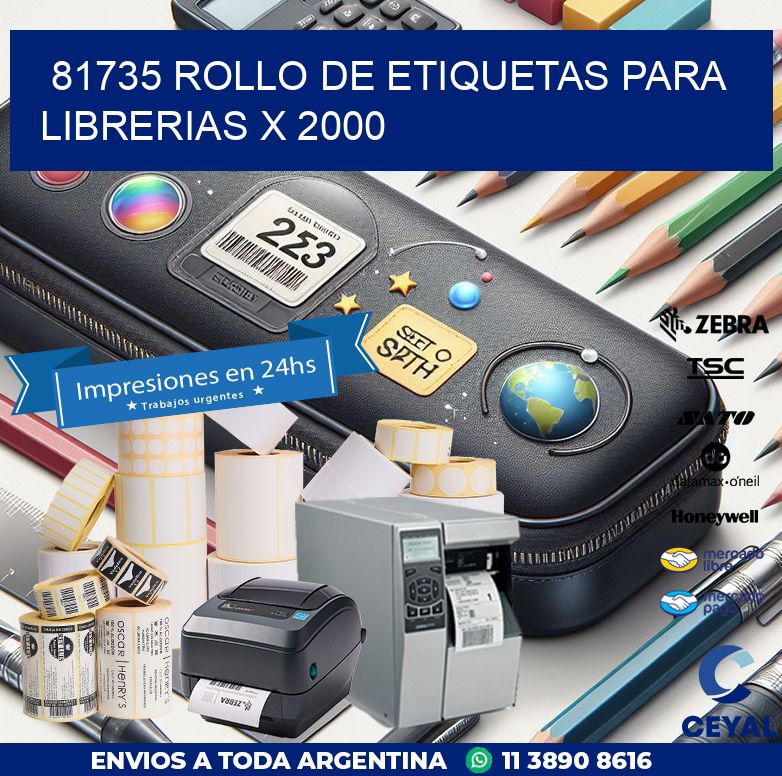 81735 ROLLO DE ETIQUETAS PARA LIBRERIAS X 2000