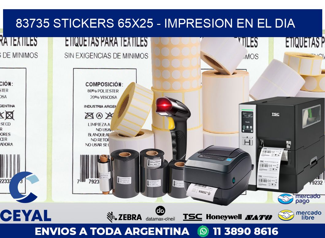 83735 STICKERS 65x25 - IMPRESION EN EL DIA