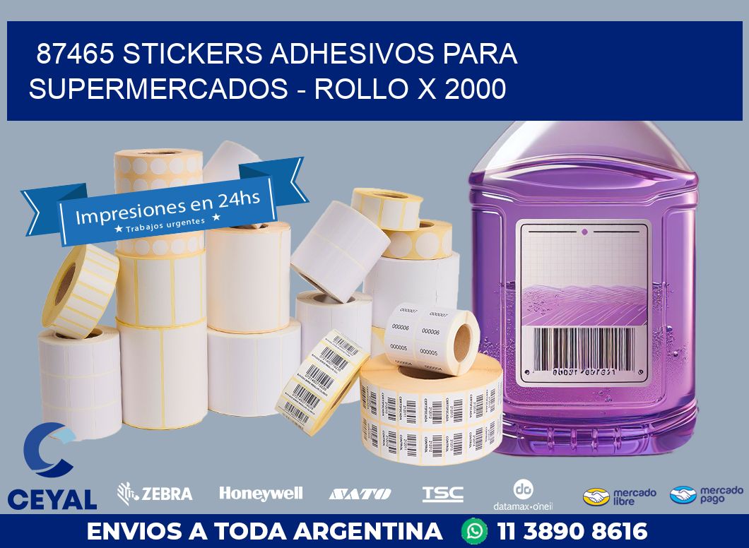 87465 STICKERS ADHESIVOS PARA SUPERMERCADOS - ROLLO X 2000